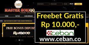 MasterHokiQQ – Freebet Gratis Tanpa Deposit Rp 10.000