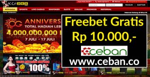 KOI365 – FREEBET GRATIS TANPA DEPOSIT RP 10.000