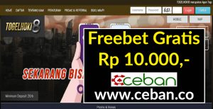 TogelHoki8 – Freebet Gratis Tanpa Deposit Rp 10.000