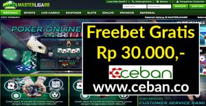 MasterLiga88 – Freebet Gratis Tanpa Deposit Rp 30.000