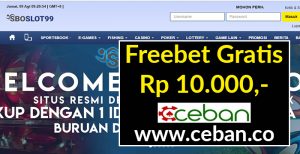 SBOSLot99 – Freebet SLOT Rp 10.000 Tanpa Deposit