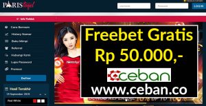 ParisTogel – Freebet Gratis Tanpa Deposit Rp 50.000