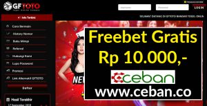 GFToto – Freebet Gratis Tanpa Deposit Rp 10.000