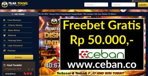 TuanTogel – Freebet Gratis Tanpa Deposit Rp 50.000