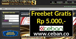 JURAGANTOTO2 – FREEBET GRATIS TANPA DEPOSIT RP 5.000