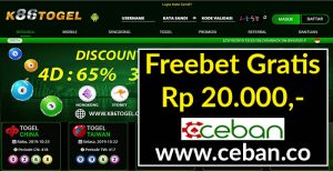 K86TOGEL – FREEBET GRATIS TANPA DEPOSIT RP 20.000