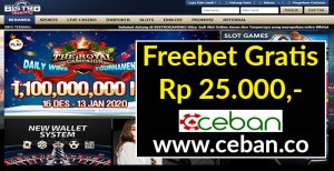 BISTROGAMING – FREEBET GRATIS TANPA DEPOSIT RP 25.000