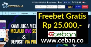 TRIOBOLA – FREEBET GRATIS TANPA DEPOSIT RP 25.000