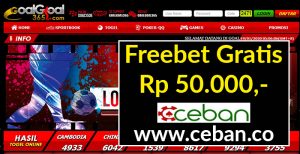 GOALGOAL365 – FREEBET GRATIS TERBARU TANPA DEPOSIT RP 50.000