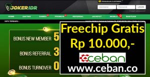 JOKERIDR – FREECHIPS GRATIS TANPA DEPOSIT RP 10.000