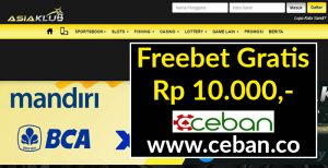 ASIAKLUB – FREEBET GRATIS TANPA DEPOSIT RP 10.000