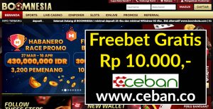 BOOMNESIA – FREEBET GRATIS TANPA DEPOSIT RP 10.000