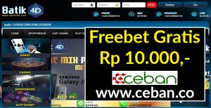 BATIK4D – FREEBET GRATIS TANPA DEPOSIT RP 10.000