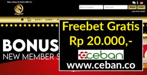 HOKIPLAY777 – FREEBET GRATIS TANPA DEPOSIT RP 20.000