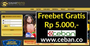 SINARTOTO – FREEBET GRATIS TANPA DEPOSIT RP 15.000