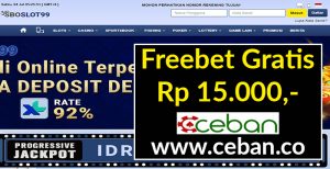 SBOSLOT99 – FREEBET GRATIS TANPA DEPOSIT RP 15.000