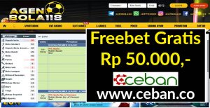 AGENBOLA118 – FREEBET GRATIS TANPA DEPOSIT HINGGA RP 50.000