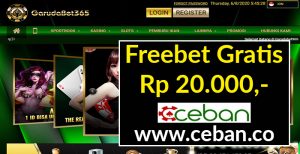 GARUDABET – FREEBET GRATIS TANPA DEPOSIT RP 20.000