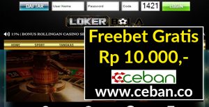 LOKERBOLA – FREEBET GRATIS TANPA DEPOSIT RP 10.000