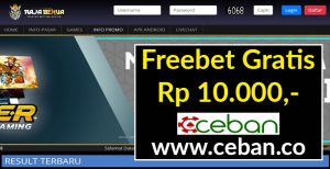 RAJABENUA – FREEBET GRATIS TANPA DEPOSIT RP 10.000