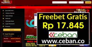 TOGELPAKONG2 – FREEBET GRATIS TANPA DEPOSIT RP 17.845