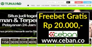 TUNAI4D – FREEBET GRATIS TANPA DEPOSIT RP 20.000