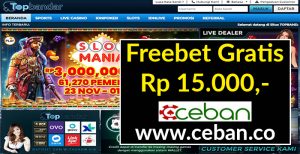 TOPBANDAR – FREEBET GRATIS TANPA DEPOSIT RP 15.000