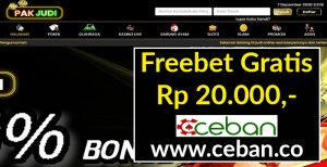 PAKJUDI – FREEBET GRATIS TANPA DEPOSIT RP 20.000