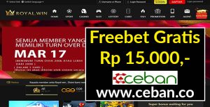 ROYALWIN – FREEBET GRATIS TANPA DEPOSIT RP 15.000