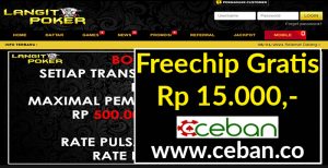 LANGITPOKER – FREECHIPS GRATIS TANPA DEPOSIT RP 15.000