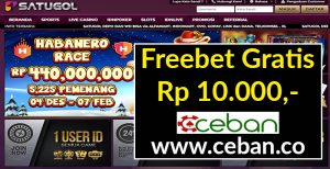 SATUGOL – FREEBET GRATIS TANPA DEPOSIT RP 10.000