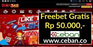 BCA368 – FREEBET GRATIS TANPA DEPOSIT RP 50.000