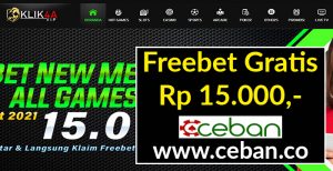 KLIK4AVIP – FREEBET GRATIS TANPA DEPOSIT RP 15.000