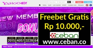 YAHOO4D – FREBET GRATIS TANPA DEPOSIT RP 10.000