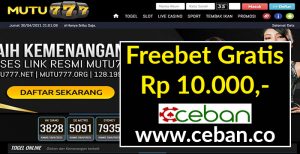 MUTU777 – FREEBET GRATIS TANPA DEPOSIT RP 10.000