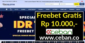 SBOSLOT99 – FREEBET GRATIS TANPA DEPOSIT RP 10.000