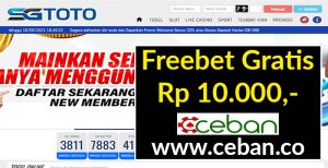 SGTOTO – FREEBET GRATIS TANPA DEPOSIT RP 10.000