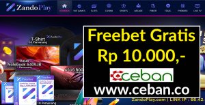 ZANDOPLAY – FREEBET GRATIS TANPA DEPOSIT RP 10.000