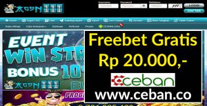 AGEN111 – FREEBET GRATIS TANPA DEPOSIT RP 20.000