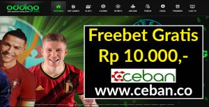 ODDIGO – FREEBET GRATIS TANPA DEPOSIT RP 10.000