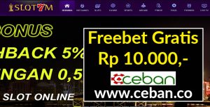 SLOT7M – FREEBET GRATIS TANPA DEPOSIT RP 10.000