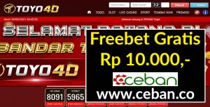 TOYO4D – FREEBET GRATIS TANPA DEPOSIT RP 10.000