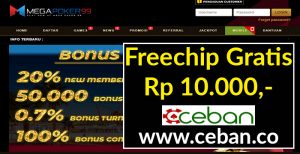 MEGAPOKER99 – FREECHIPS GRATIS TANPA DEPOSIT RP 10.000