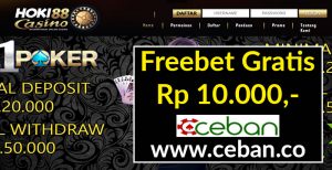 HOKICASINO88 – FREEBET GRATIS TANPA DEPOSIT RP 10.000