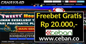 CAHAY4D – FREEBET GRATIS TANPA DEPOSIT RP 20.000