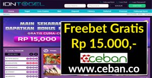 IDNTOGEL – FREEBET GRATIS TANPA DEPOSIT RP 15.000