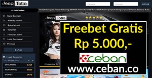 JEEPTOTO – FREEBET GRATIS TANPA DEPOSIT RP 5.000