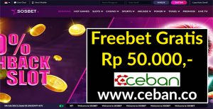 SOSBET – FREEBET GRATIS TANPA DEPOSIT RP 50.000