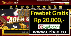 HARTA138 – FREEBET GRATIS TANPA DEPOSIT RP 20.000