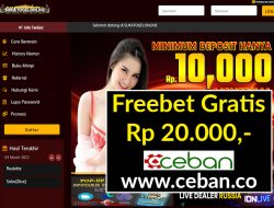 SUKATOGELONLINE – FREEBET GRATIS TANPA DEPOSIT RP 20.000